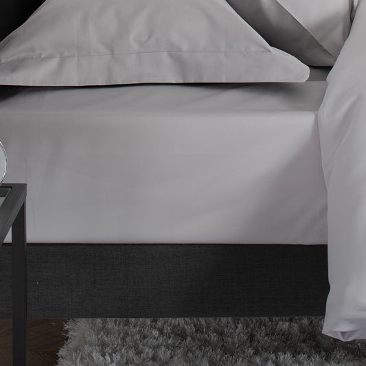 The Lyndon Company Peninsula Grey Cotton Sateen 1000TC deep (32cm) Fitted Sheet