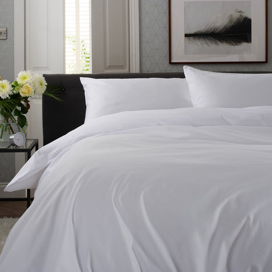 The Lyndon Company Peninsula White Cotton Sateen 1000TC Duvet Cover
