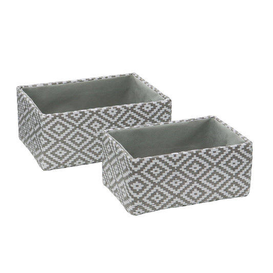 Argyle Set of 2 Rectangular Paper Storage Baskets