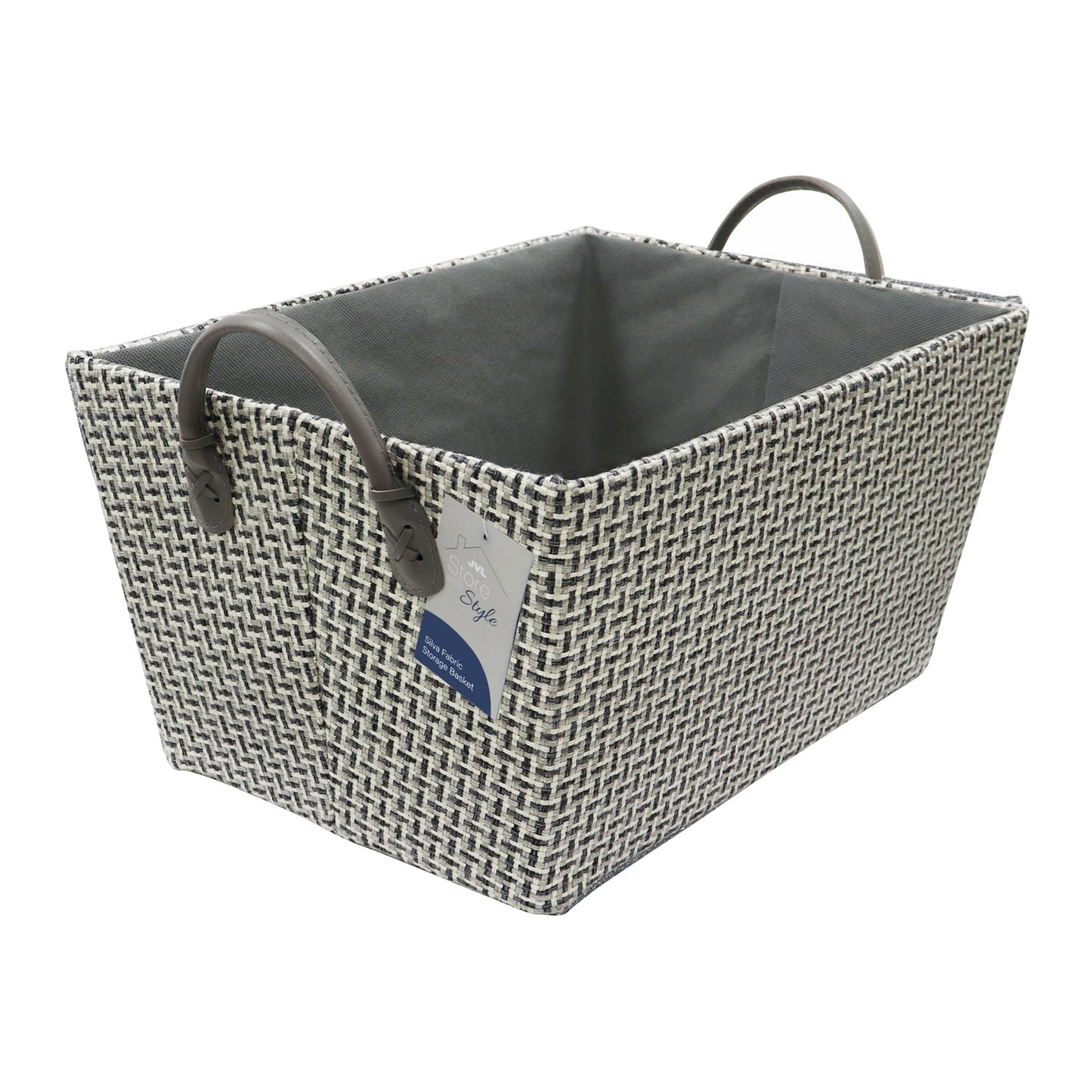 Silva Tapered Rectangular Fabric Storage Basket with Handles