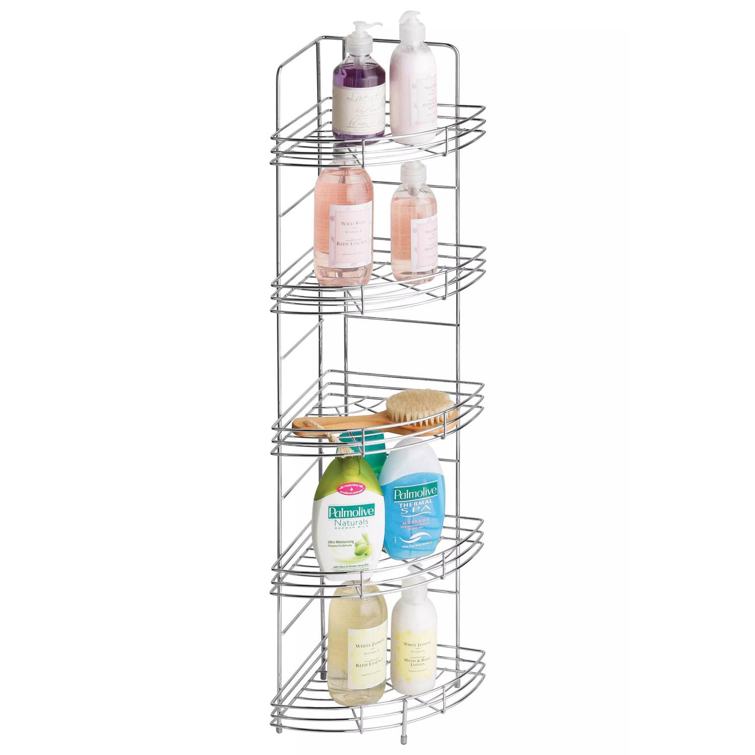 5 Tier Chrome Bathroom Corner Storage Rack – Julian Charles Home