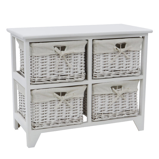 Wimborne White Willow 2x2 Drawer Wide Storage Unit