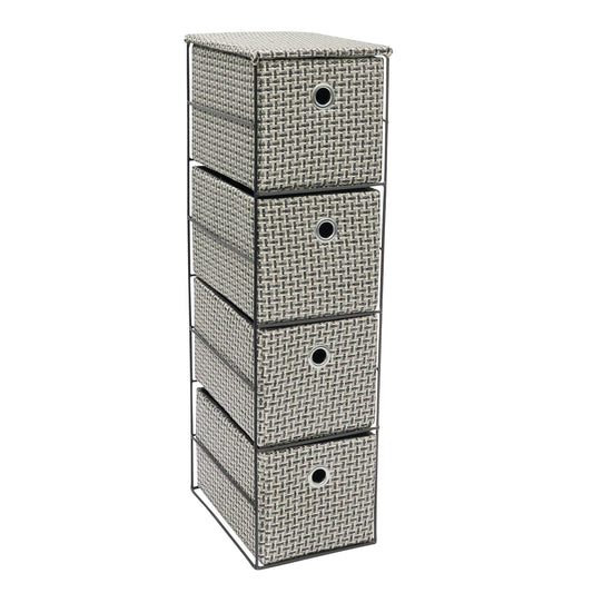 Silva 4 Drawer Narrow Fabric Storage Tower
