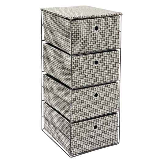 Silva 4 Drawer Wide Fabric Storage Tower