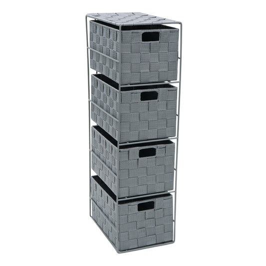 Vichy 4 Drawer Narrow Nylon Storage Tower