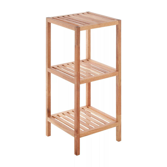 Salon 3 Tier Walnut Wood Bathroom Shelf Unit