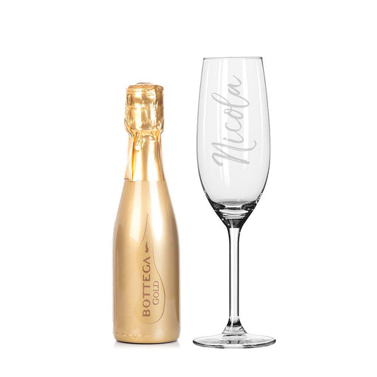 Personalised Gold Bottega Prosecco & Flute Set