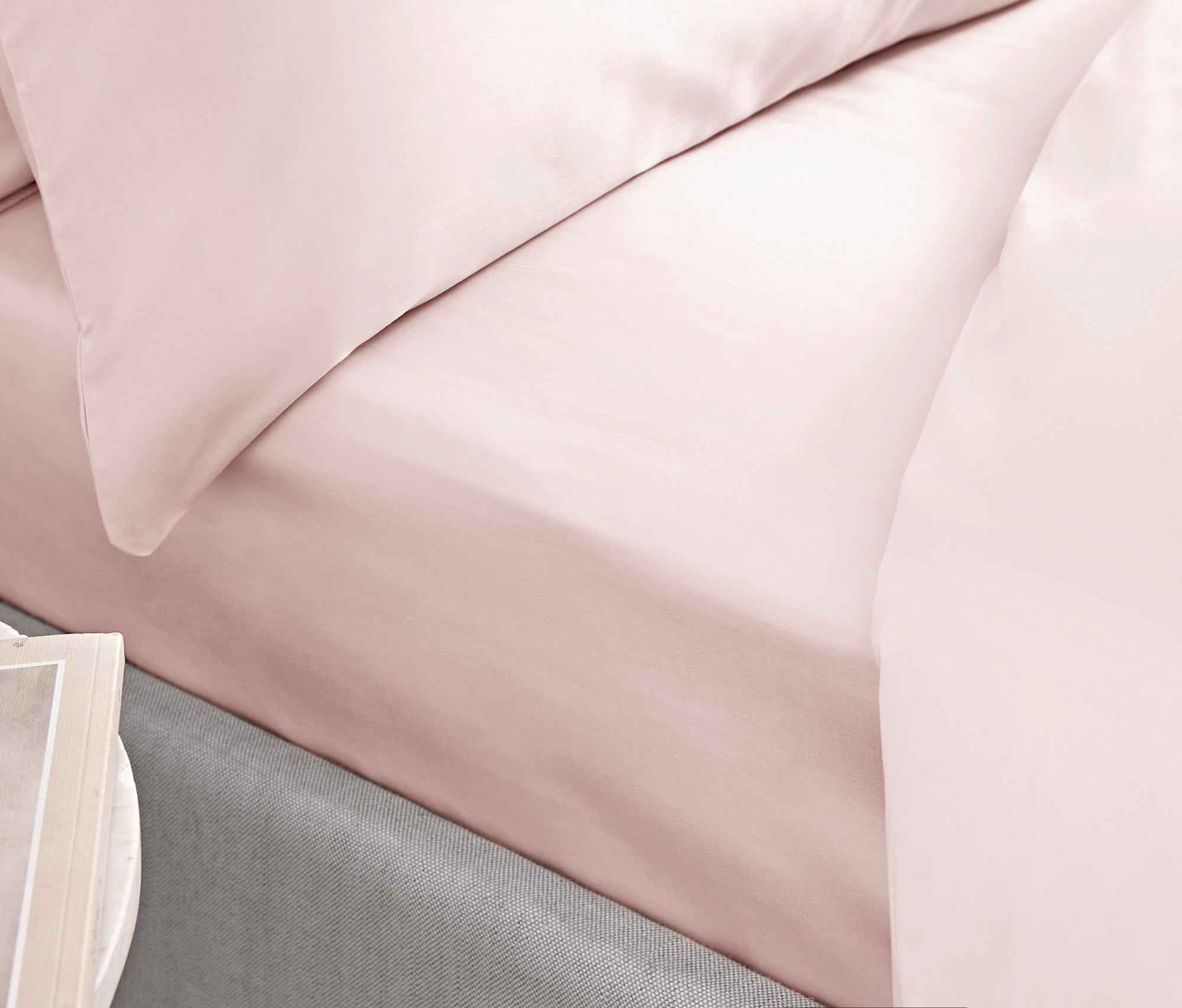 Bianca Pink 400TC 100 Cotton Sateen Extra Deep (36cm) Fitted Sheet