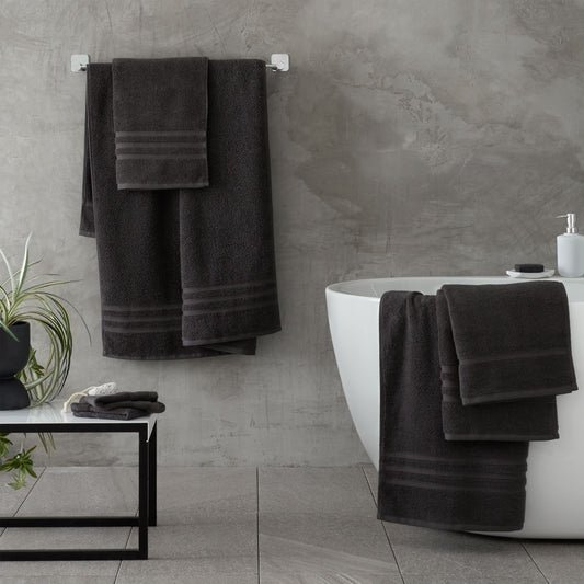 Catherine Lansfield Zero Twist Charcoal Grey Cotton Towels