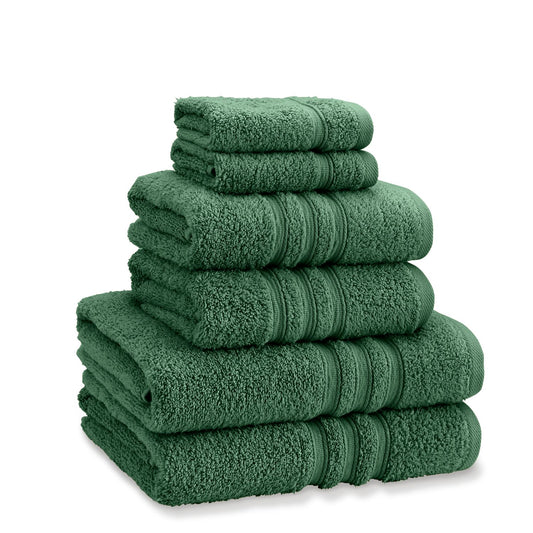 Catherine Lansfield Zero Twist Forest Green Cotton 6 Piece Towel Bale Set