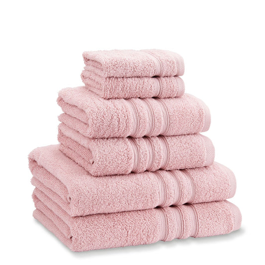 Catherine Lansfield Zero Twist Pink Cotton 6 Piece Towel Bale Set