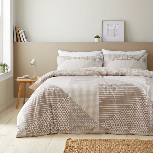 Catherine Lansfield Larsson Natural Geo Reversible Duvet Set