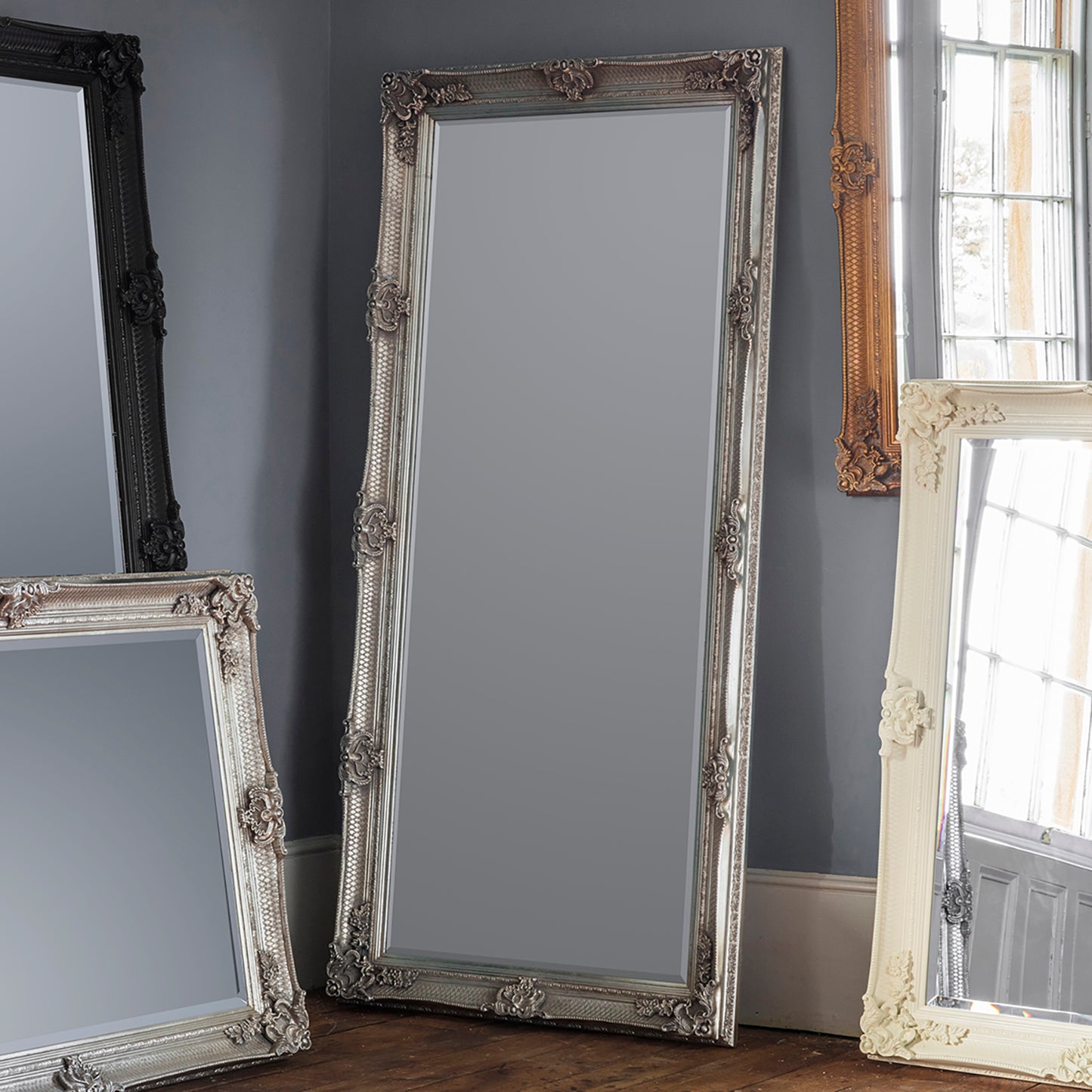 Abbey Antique Silver Leaner Mirror