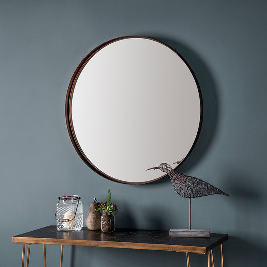 Greystoke Aged Bronze Round Mirror 8.3cm