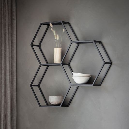 Heston Honeycomb Metal Wall Storage Unit