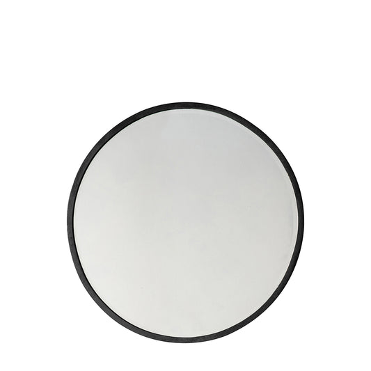 Higgins Black Round Mirror 80cm