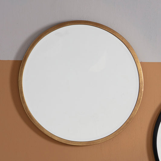 Higgins Antique Gold Round Mirror 60cm