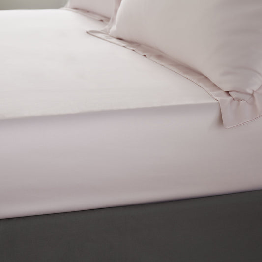 Catherine Lansfield Pink Silky Soft Satin Deep (30cm) Fitted Sheet