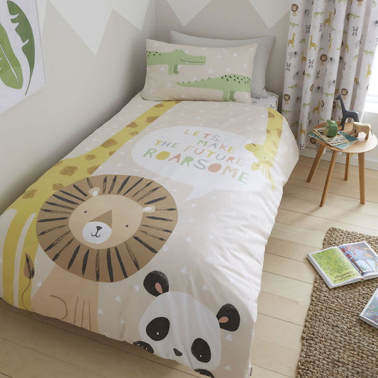 Catherine Lansfield Roarsome Animals Reversible Duvet Set