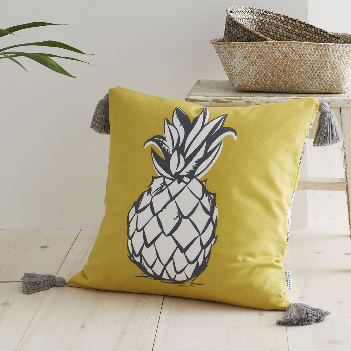 Pineapple Elephant Tupi Pineapple Yellow Outdoor Cushion (45cm x 45cm