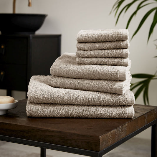 Catherine Lansfield Quick Dry Natural Cotton 8 Piece Towel Bale Set