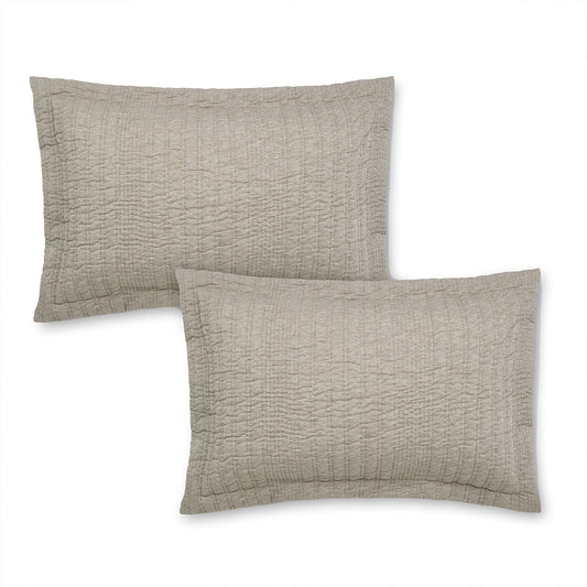 Pineapple Elephant Tamba Quilted Jersey Stripe Oxford Pillowcase Pair