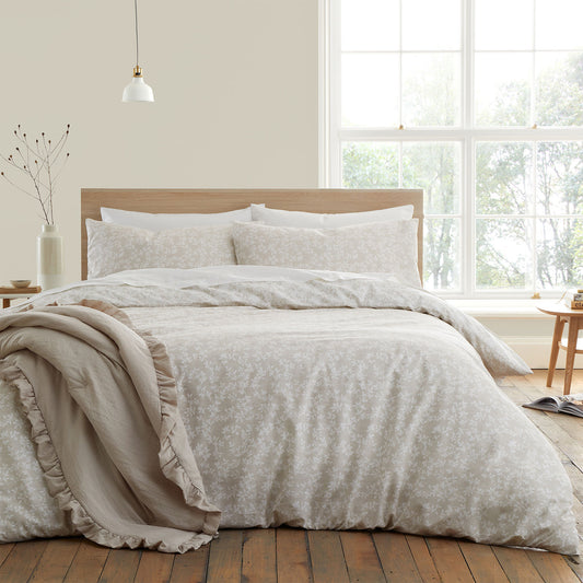 Bianca Shadow Leaves Natural 200TC Duvet Set