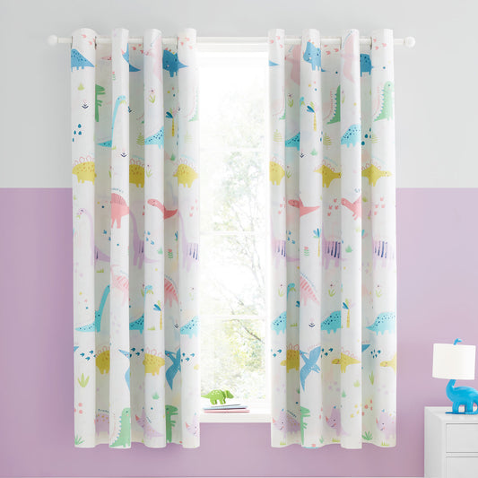 Catherine Lansfield Dinosaur Friends Reversible Curtains