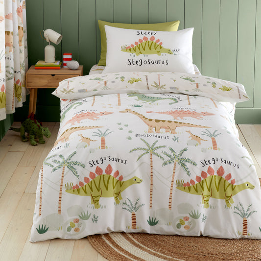 Catherine Lansfield Sleepy Dinosaur Reversible Duvet Set