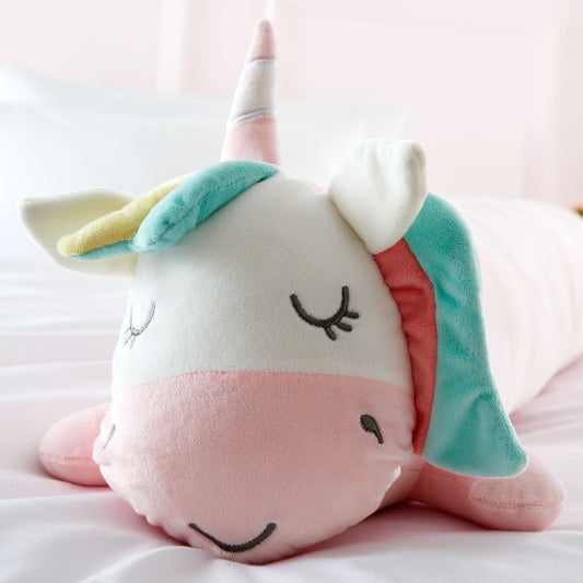 Catherine Lansfield Cuddle Friends Pink Unicorn 3D Cushion (90cm x 15cm)