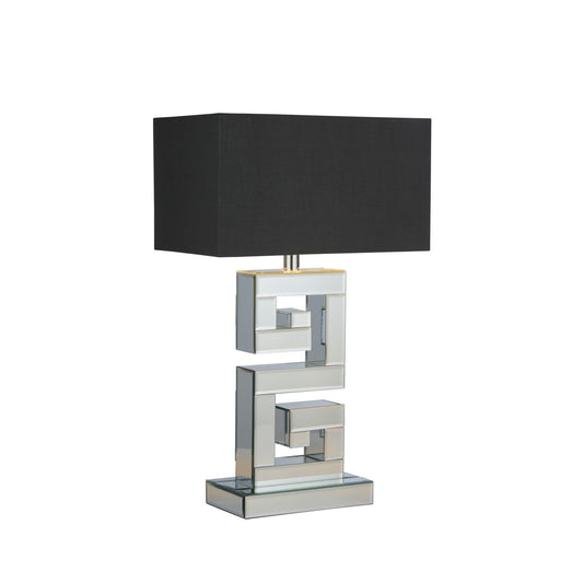Mirror Table Lamp with Grey Shade