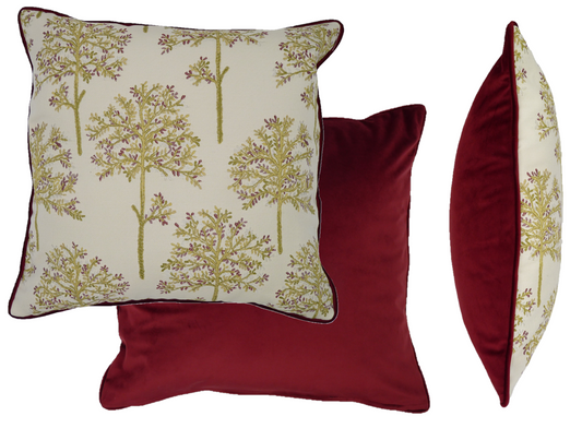 Amersham Wine Blossom Cushion (45cm x 45cm)