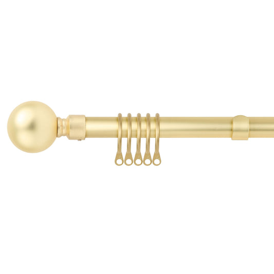 Ball Matt Gold Extendable Curtain Pole with Rings