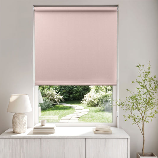 Blush Pink Blackout Roller Blind