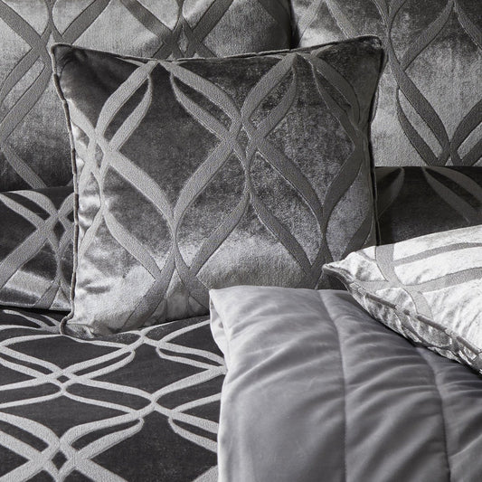 Belfort Slate Velvet Cushion (43cm x 43cm)