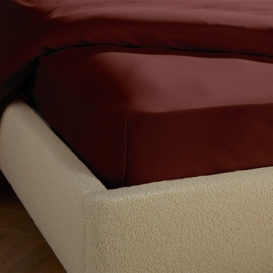 Silentnight Burgundy Brushed Cotton Fitted Sheet