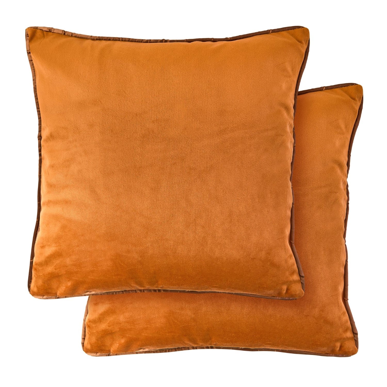 Chelsea Orange Velvet Cushion Cover Pair (43cm x 43cm) Julian Charles