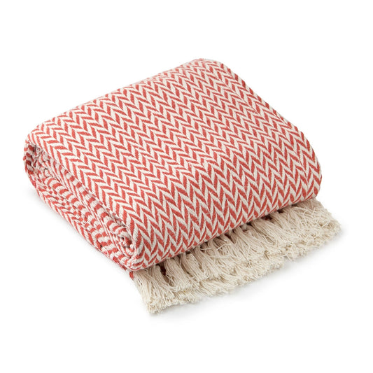 Cherokee Orange Scandi Woven Recycled Cotton Throw