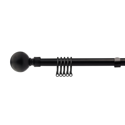 Black Ball Extendable Heavy Duty Curtain Pole