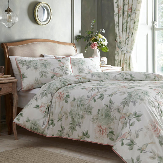 Campion Green Floral 100% Cotton Duvet Set