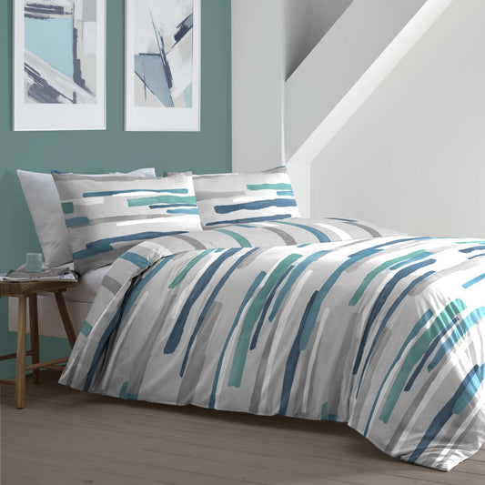 Clifton Teal Abstract Duvet Set