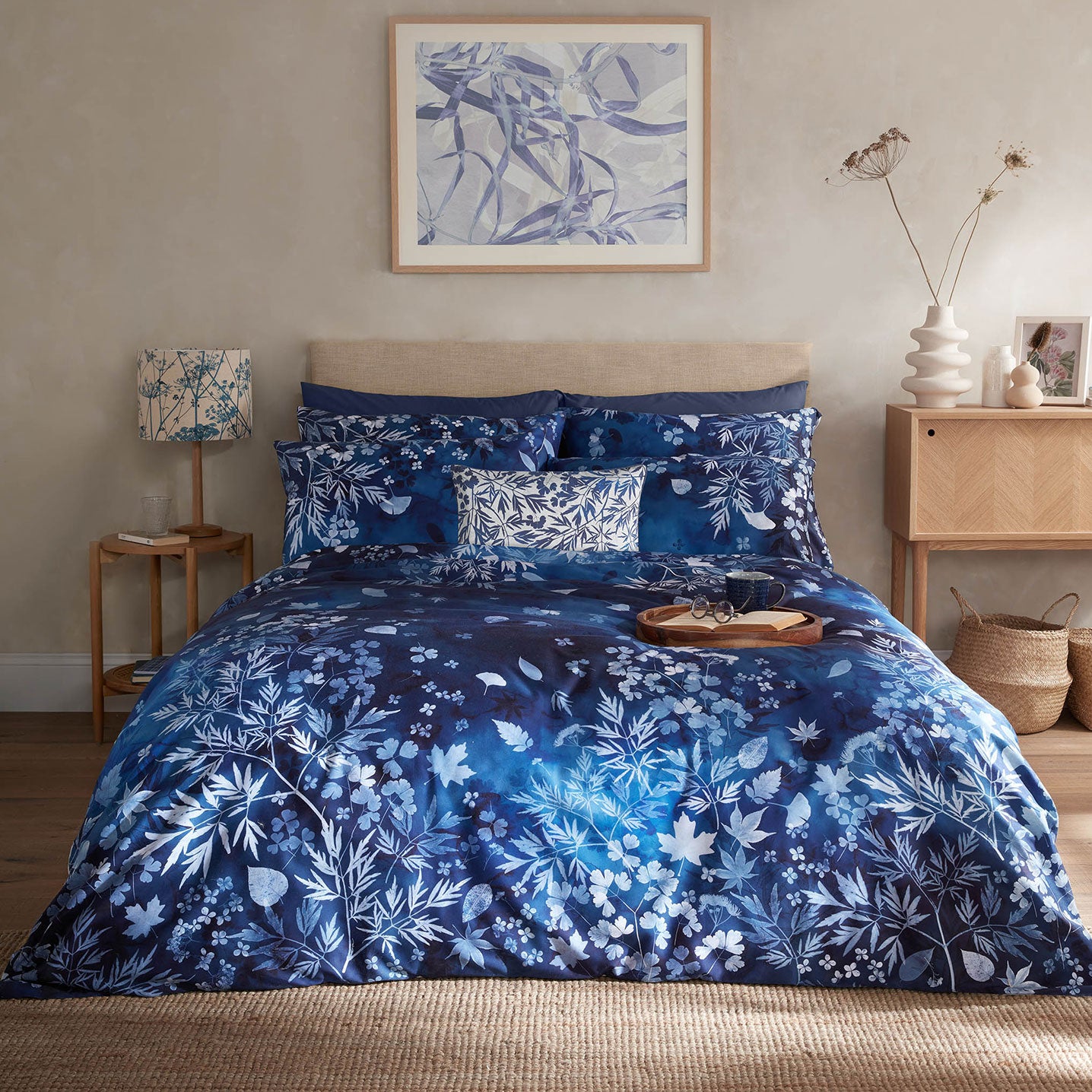 Clarissa Hulse Cyanotype Ink Blue Cotton Duvet Set Julian Charles Home