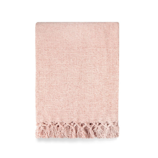 Darcy Blush Pink Chenille Throw