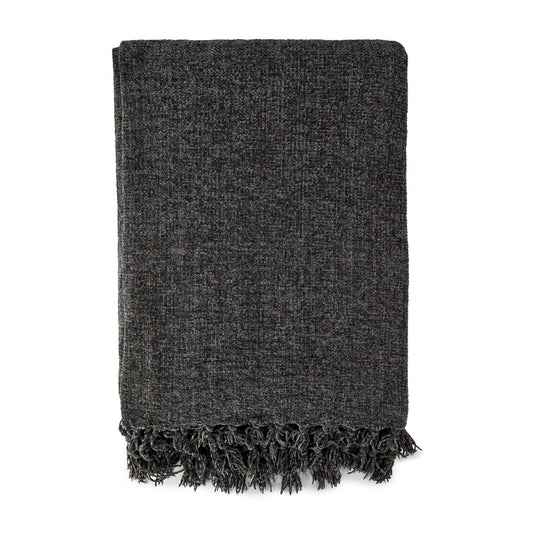 Darcy Charcoal Chenille Throw