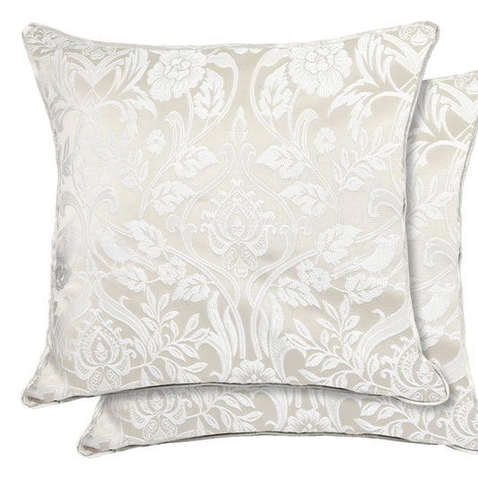 Eden Cream Jacquard Cushion Cover Pair (43cm x 43cm)