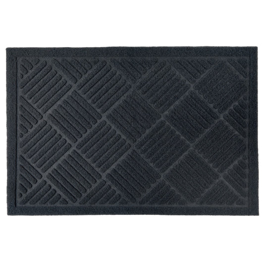 Cross Hatch Easy Care Absorbent Doormat in Black