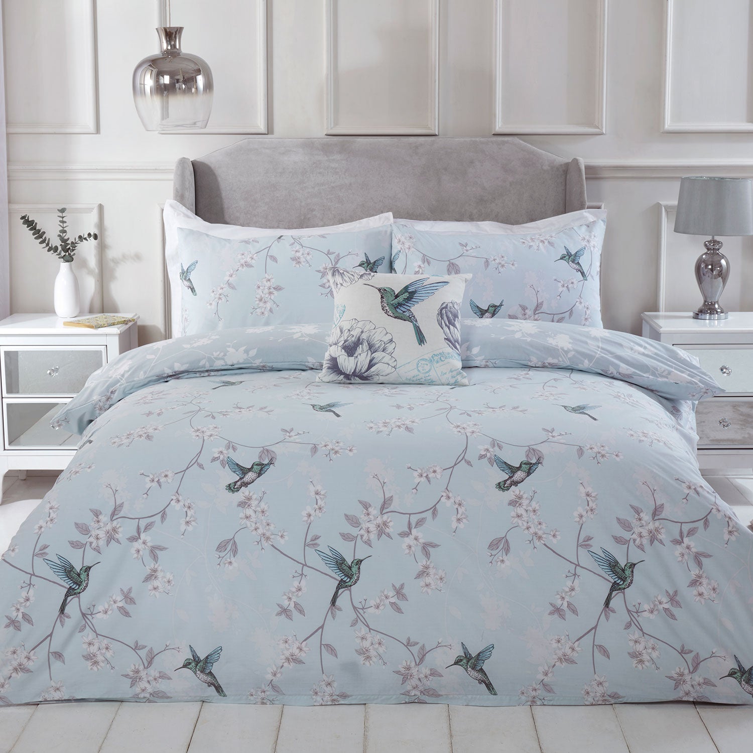 Blossom Bird Blue Duvet Set Julian Charles Home