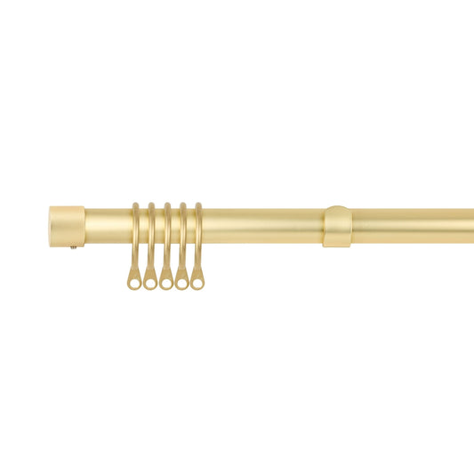 Full Stop Extendable Matt Gold Curtain Pole with Rings