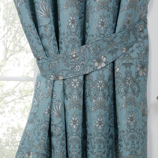 Kyoto Blue Floral Jacquard Tiebacks