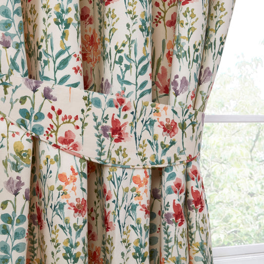 Amaryllis Floral Multi Tie Backs (Pair)